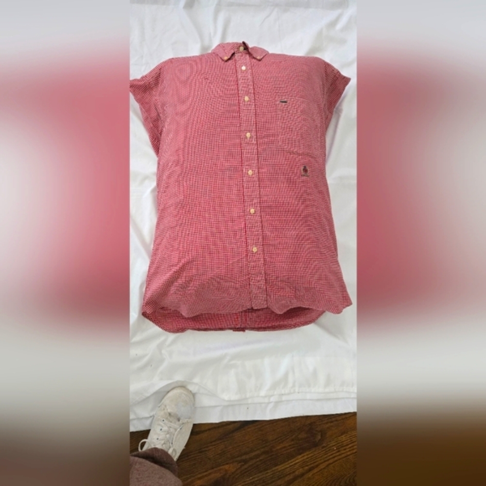Pillow Case From Red Checkered Men's Shirt